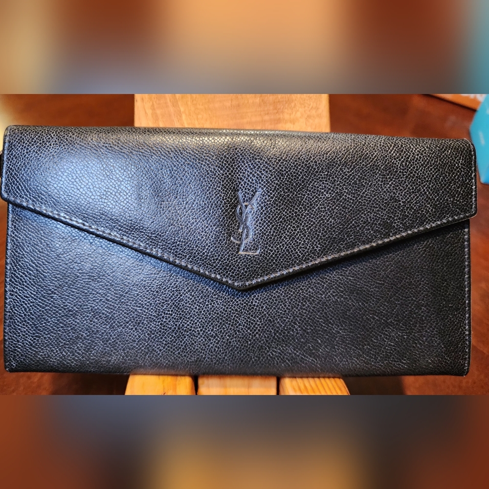 YSL Black Leather Wallet